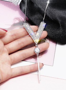 长款时尚风镶钻挂件毛衣链折扣