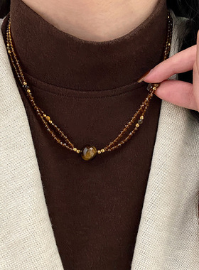 项链双链条设计感毛衣链秋冬项饰