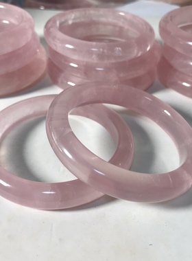 冰透粉嫩天然粉水晶芙蓉石手镯冰种星光粉晶马达加斯加粉水晶手镯