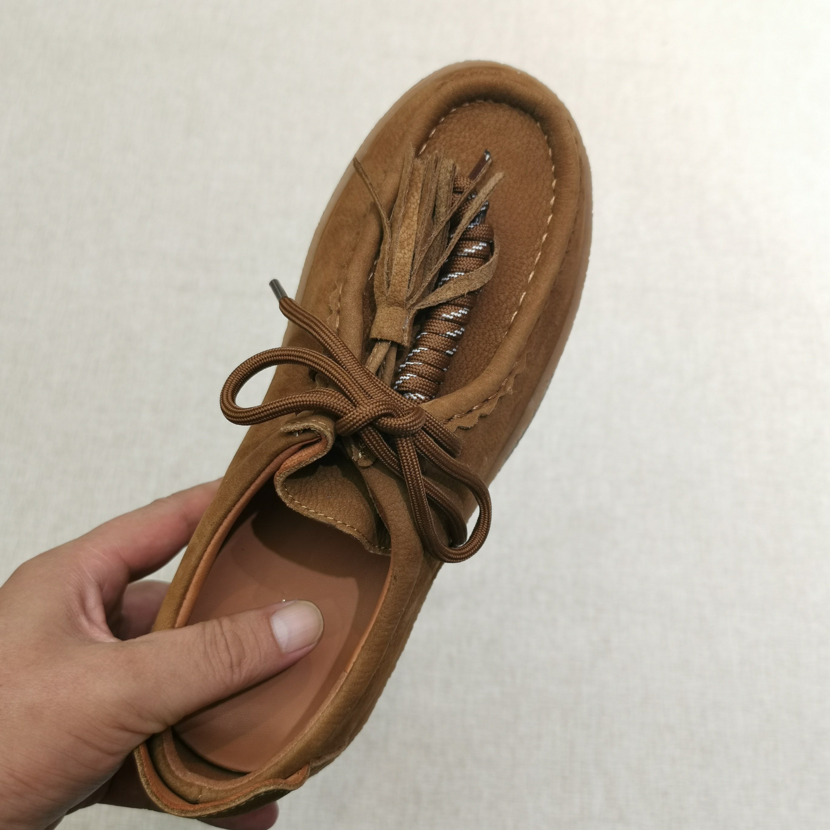 26ss/新款流苏牛皮麂皮系带厚底增高女乐福鞋袋鼠鞋,淘宝优惠券,粉丝福利购,淘宝优惠卷