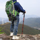 Outdoor aluminum alloy trekking pole with straight handle 3 sections/4 sections