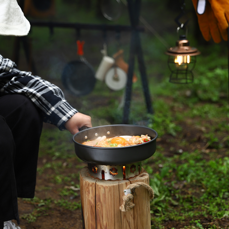 户外1-2人2-3人套锅便携炉头锅具套装多人不粘锅露营野营野炊炊具