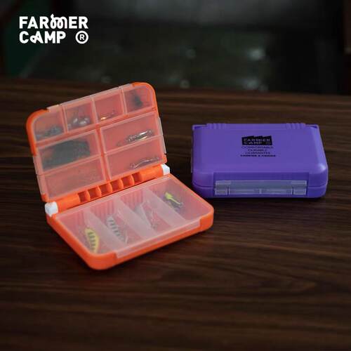 Farmer Camp路亚双层饵盒 小物钓钓鱼配件收纳盒鱼钩工具饵料盒 - 图0