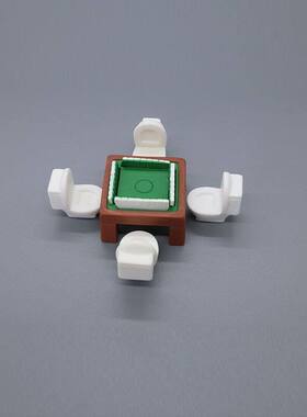 可爱卡通皇帝与狗官麻将摆件