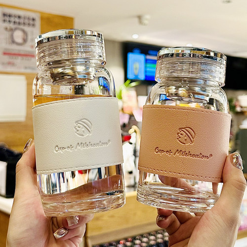 高级感轻奢泡茶杯2025新款水杯高硼硅玻璃杯耐高温女高颜值杯子 - 图1