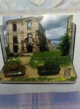 战争地台桌摆挂墙两用造景画手办车模兵人拍摄背景微缩沙盘摆件