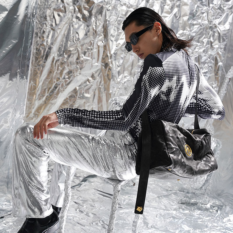 grotto个乐无性别主义黑石斜挎包 GROTTO个乐男士包袋