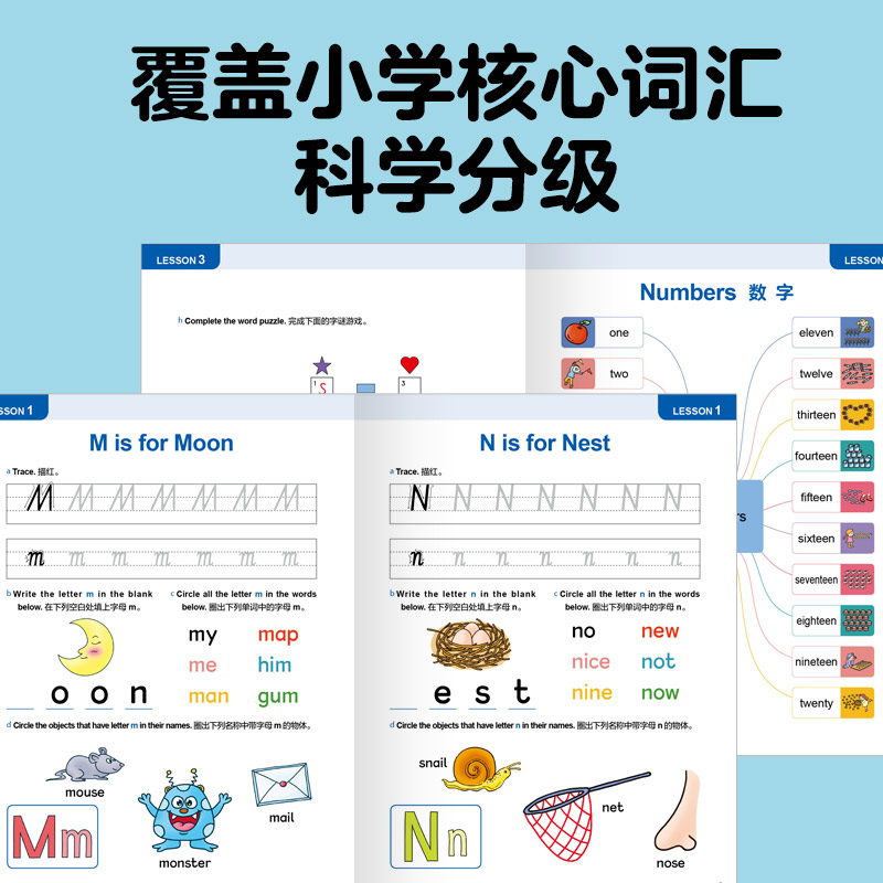 【16开大书】思维导图速记英语单词1500词全6册level1-6课外练习题册5-12岁学前中小学生英语启蒙学习教材单词汇图画书籍自然拼读