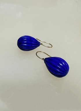 大青坊女青金石耳饰吊坠定制款