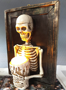 万圣节骷髅装饰树脂摆件