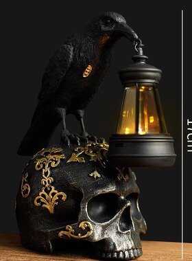 新品万圣节乌鸦摆件复古桌面