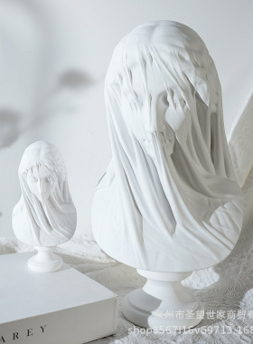 新品哥特摆件民宿婚纱少女半身像