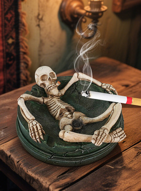新品创意个性骷髅人体树脂烟灰缸