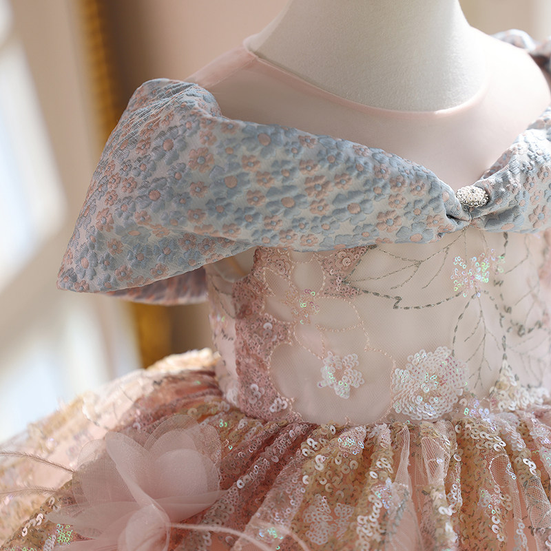 新款儿童公主裙晚礼服女孩生日小礼服走秀钢琴演出服女童礼服高级,淘宝优惠券,粉丝福利购,淘宝优惠卷