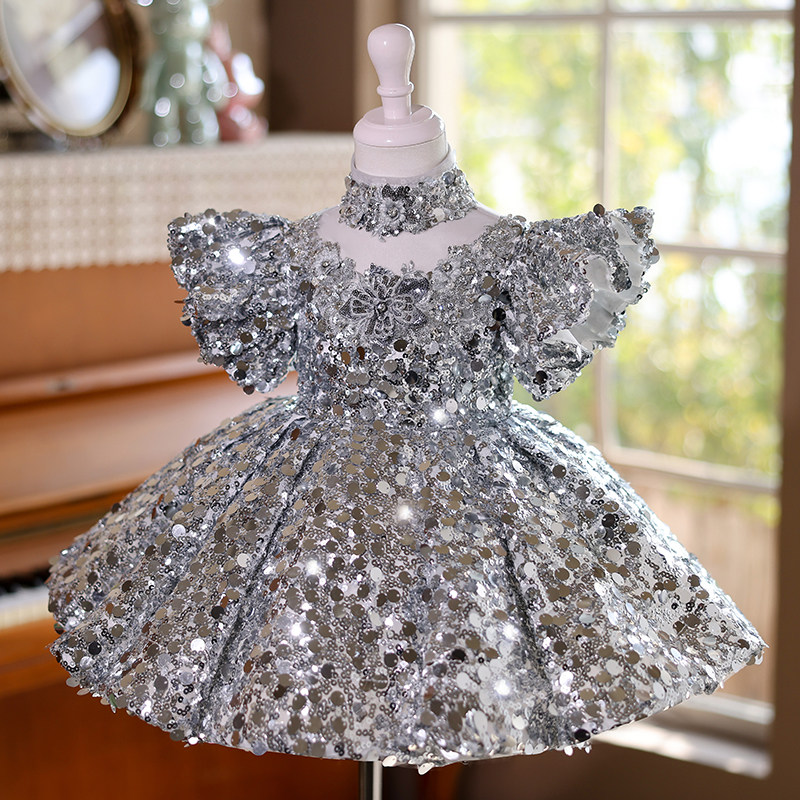 儿童礼服公主裙女孩生日小礼服亮片晚礼服钢琴演出服女童礼服走秀,淘宝优惠券,粉丝福利购,淘宝优惠卷