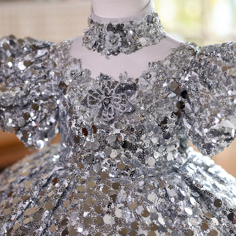 儿童礼服公主裙女孩生日小礼服亮片晚礼服钢琴演出服女童礼服走秀,淘宝优惠券,粉丝福利购,淘宝优惠卷