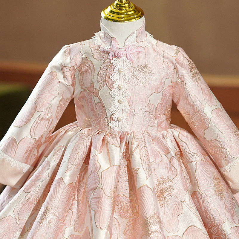 儿童礼服公主裙长袖钢琴主持人礼服女童演出服周岁礼服女宝宝冬季,淘宝优惠券,粉丝福利购,淘宝优惠卷