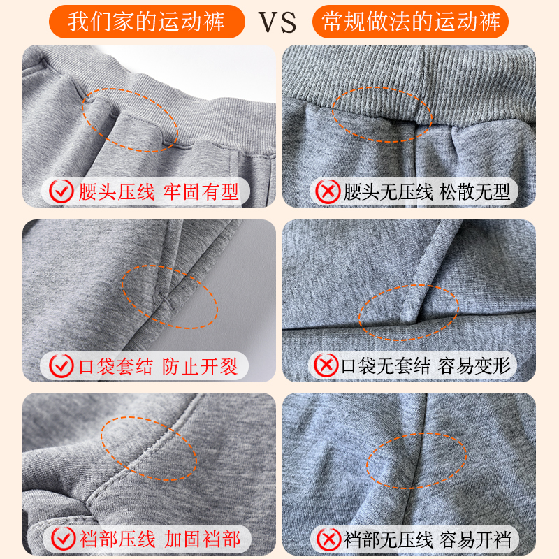 胖童校服裤子藏青色加肥加大儿童灰色运动裤男童女童学生加绒校裤 - 图2