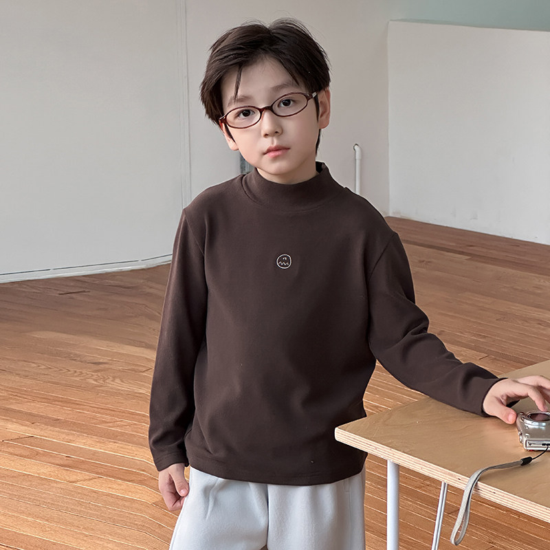 依依妈男童加厚慕斯羊绒中高领打底衫儿童冬装上衣宝宝宽松T恤潮,淘宝优惠券,粉丝福利购,淘宝优惠卷