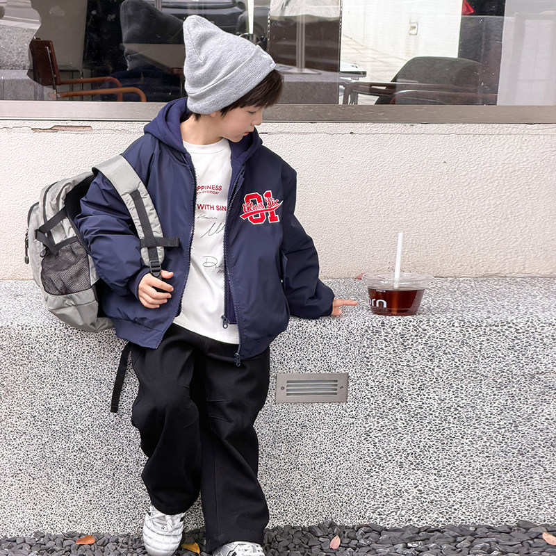依依妈男童刺绣夹棉加厚连帽棒球服儿童冬装上衣宝宝休闲棉服外套,淘宝优惠券,粉丝福利购,淘宝优惠卷