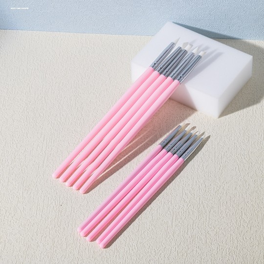 Herramienta de bolígrafo para decoración de uñas, aguja de taladro de puntos acrílicos de doble cabeza, pegamento para esmalte de uñas, patrón de gancho de flor, pincel de punto ondulado