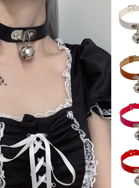 法式小铃铛复古黑色项圈颈链短款项链女choker