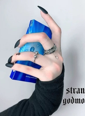 开瓶器戒指hiphop古着宽版食指戒女粗胖手大号男士炫酷自律单身戒