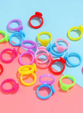 手工礼物万能戒指空托平头戒托男女戒托DIY托底盘