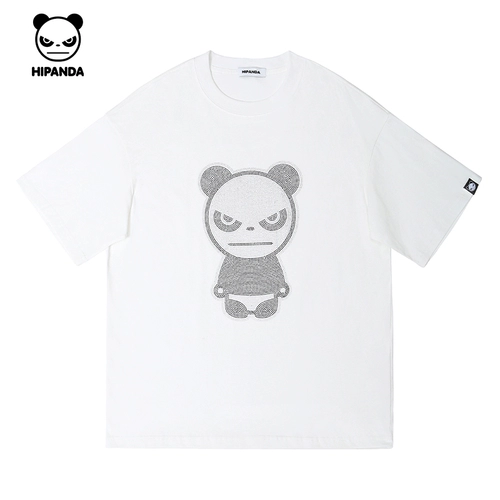 Hipanda Hello Panda Designer Model High -Level Diamond Half -sleeved 2024 Summer Tide Brand Hot Drill Th -For