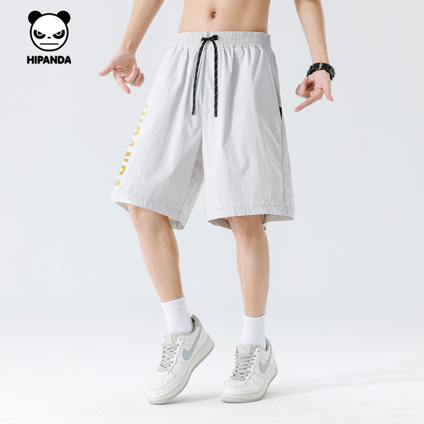 Hipanda你好熊猫防晒凉感透气户外运动百搭五分短裤男2026夏新款C,淘宝优惠券,粉丝福利购,淘宝优惠卷