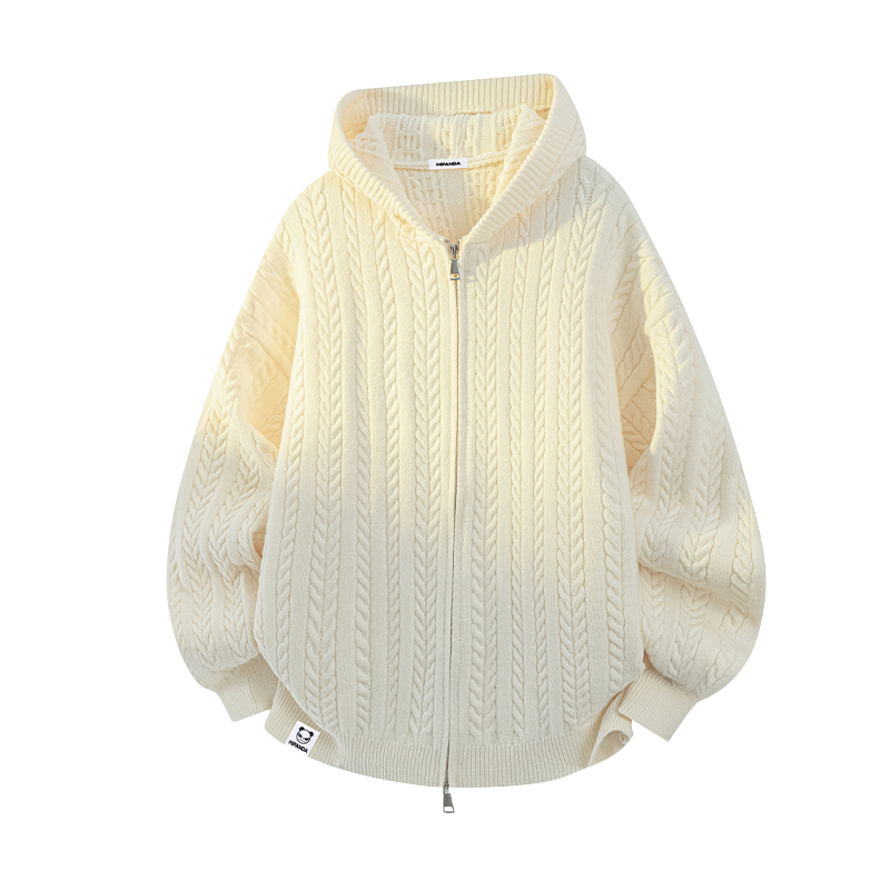 HiPanda你好熊猫秋季毛衣男士连帽开衫宽松休闲针织衫上衣外套GH,淘宝优惠券,粉丝福利购,淘宝优惠卷