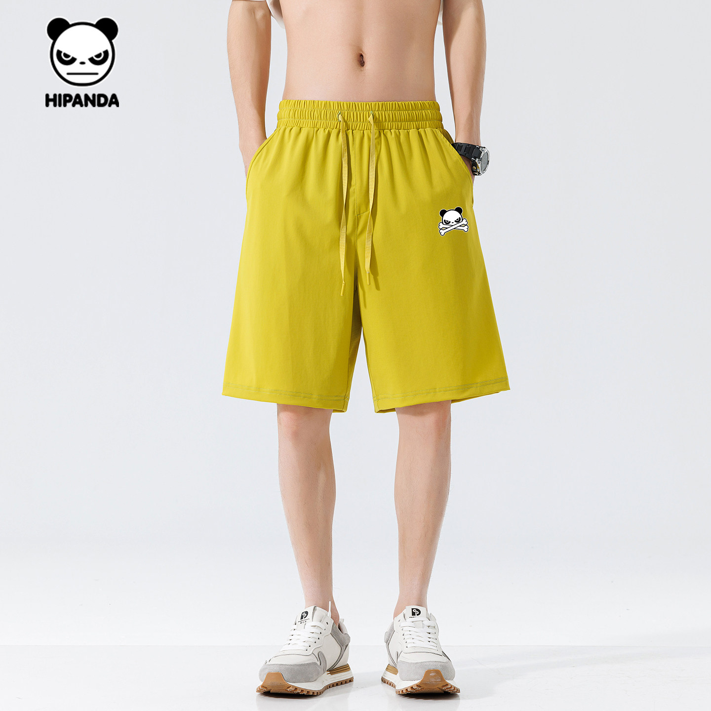 Hipanda你好熊猫美式防晒凉感潮透气冰丝五分短裤男2026夏季新款,淘宝优惠券,粉丝福利购,淘宝优惠卷