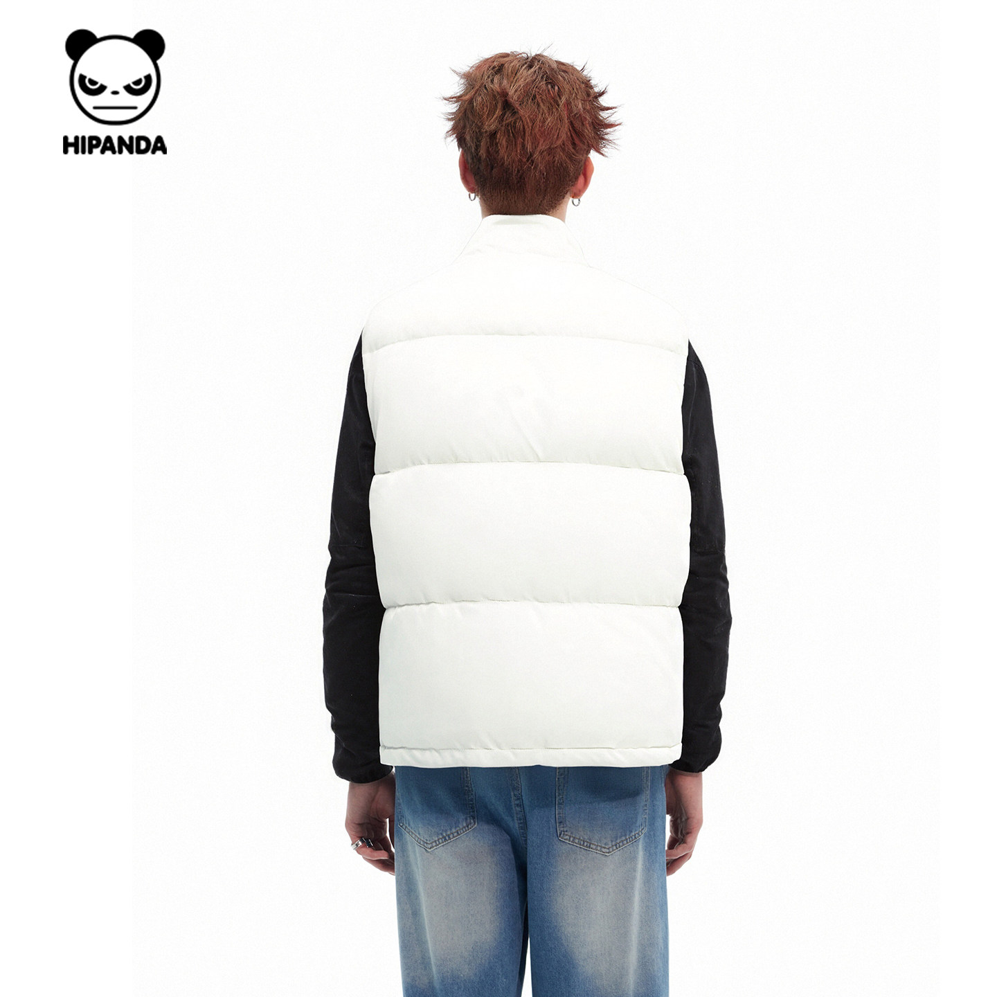 Hipanda你好熊猫潮牌防寒保暖纯色马甲男2025秋冬季新款简约背心C,淘宝优惠券,粉丝福利购,淘宝优惠卷