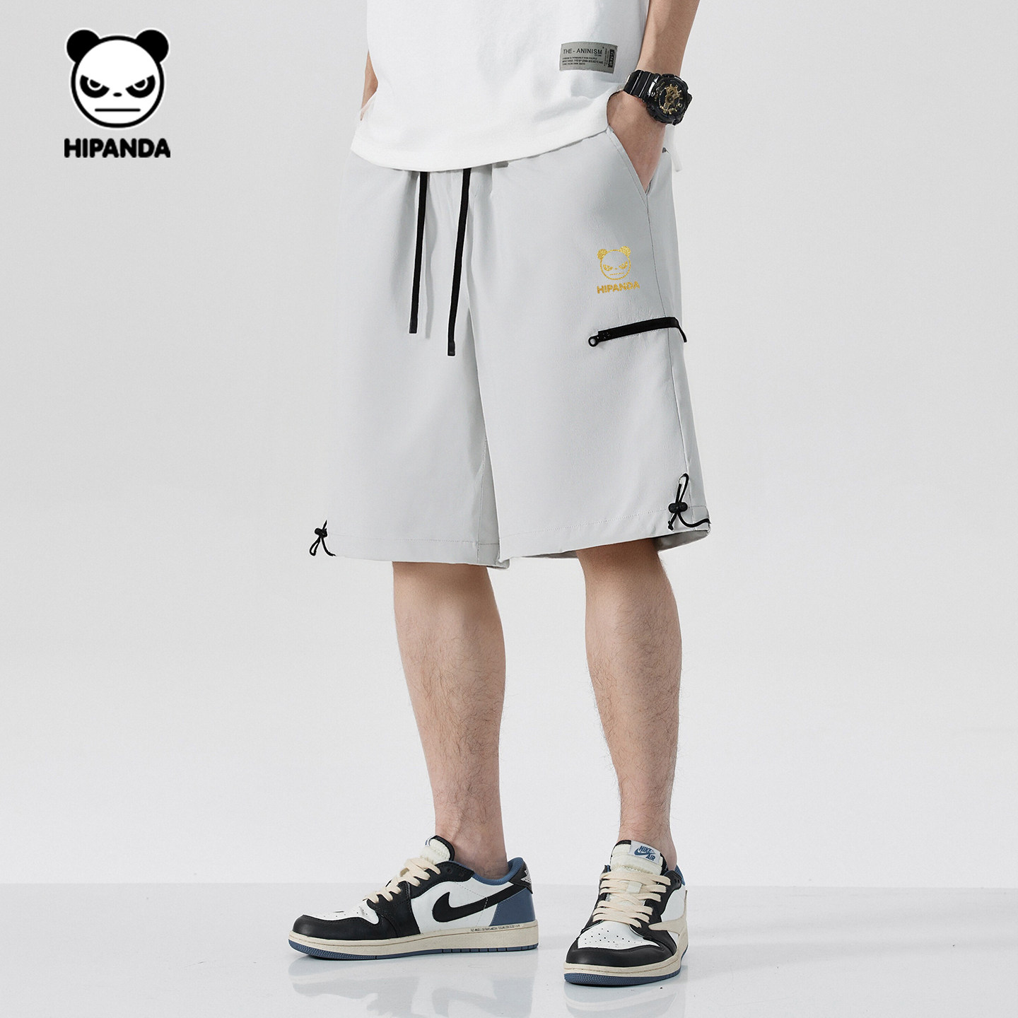 Hipanda你好熊猫凉感防晒运动短裤男2026夏季新款轻薄透气五分裤C,淘宝优惠券,粉丝福利购,淘宝优惠卷
