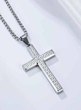 全饰爱欧美复古十字架满钻项链