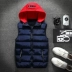 Xuống cotton mới vest bông trùm đầu có thể tháo rời cap dày cotton vest vest sinh viên mùa thu và mùa đông tải cotton - Áo vest cotton áo vest trung niên Áo vest cotton