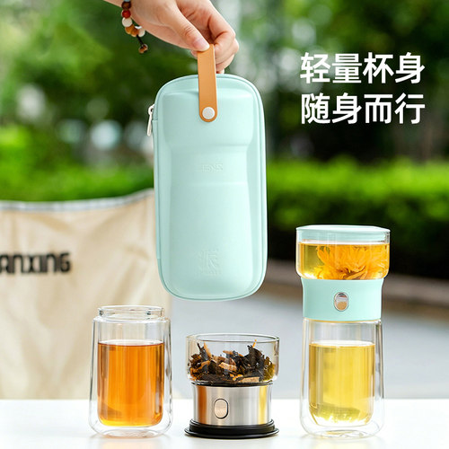 哲品派杯茶水分离杯一人茶壶飘逸杯便携式旅行茶具办公室泡茶神器 - 图3