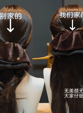 优雅气质高级感黑色丝绒抓夹