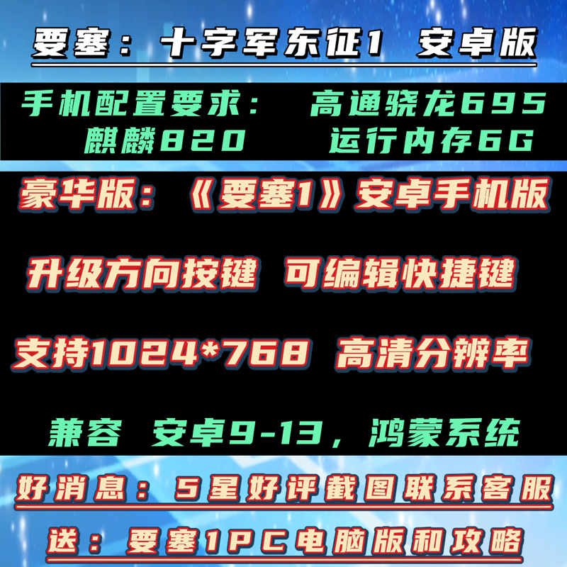 要塞十字军东征1安卓手机版中文PC电脑端移植单机2D游戏即时战略-图0