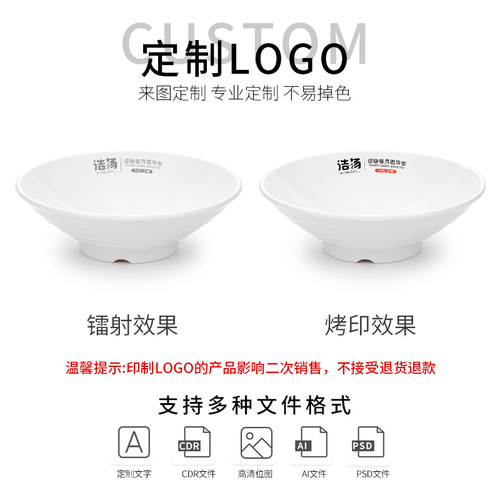 密胺碗商用面馆餐具树脂塑料仿瓷白色牛肉拉面碗大碗面碗汤碗粉碗 - 图2