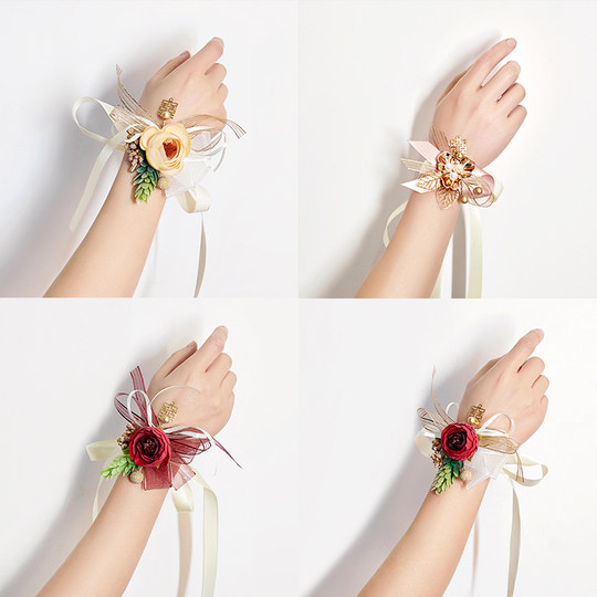 伴娘手腕花新娘手花姐妹团超仙伴娘团腕花高级感手环花环森系结婚