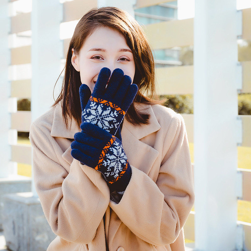 韩版男女冬天骑车保暖加绒羊毛手套 banjvall手套