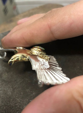 手工银饰职人雕刻吊坠znative