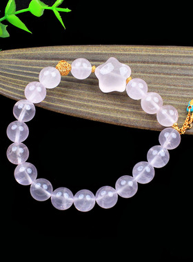 粉水晶加星星DIY手链女士饰品