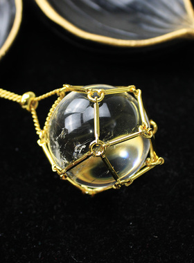 如鸿男女白水晶小网兜吊坠