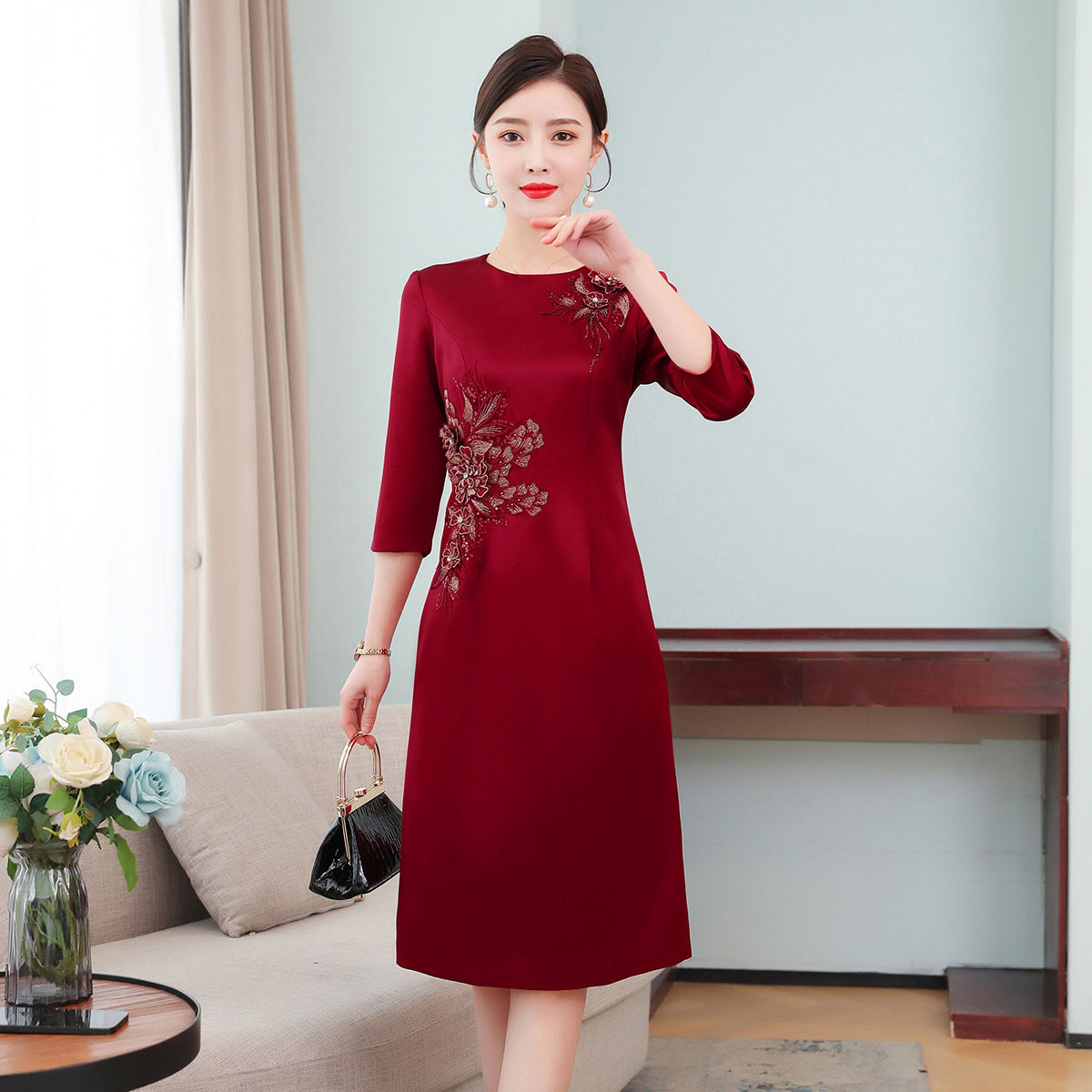 妈妈装婚宴小个子喜婆婆旗袍敬酒服 情缘挚美旗袍