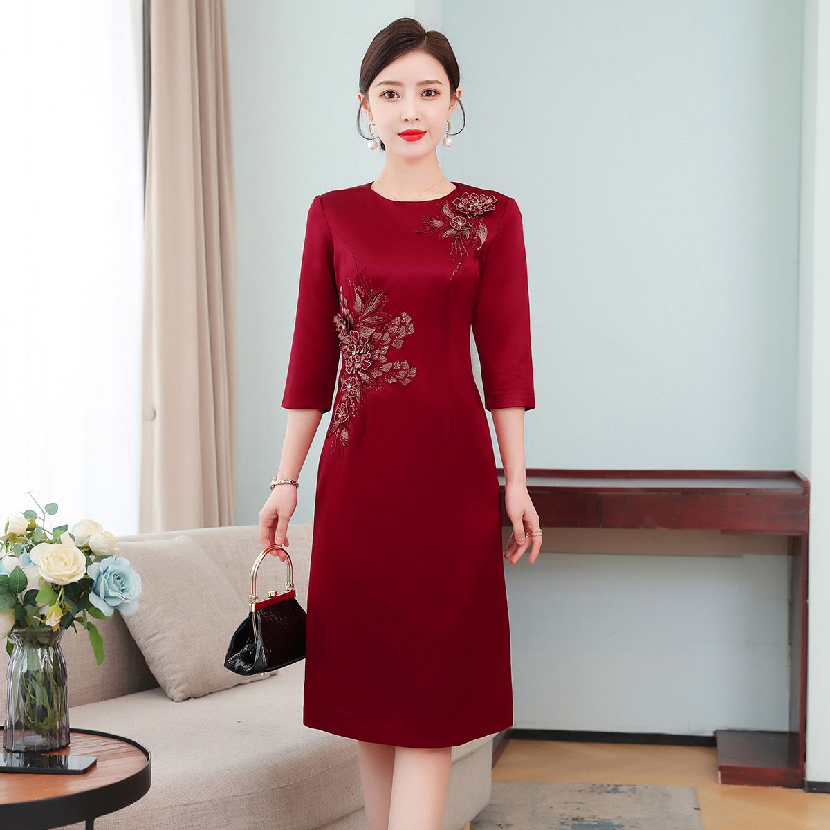 妈妈装婚宴小个子喜婆婆旗袍敬酒服 情缘挚美旗袍