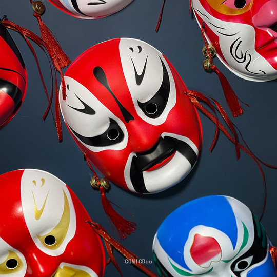 PVC彩绘中国风京剧脸谱cos 塑料戏剧梅兰芳面具舞会化妆表演道具