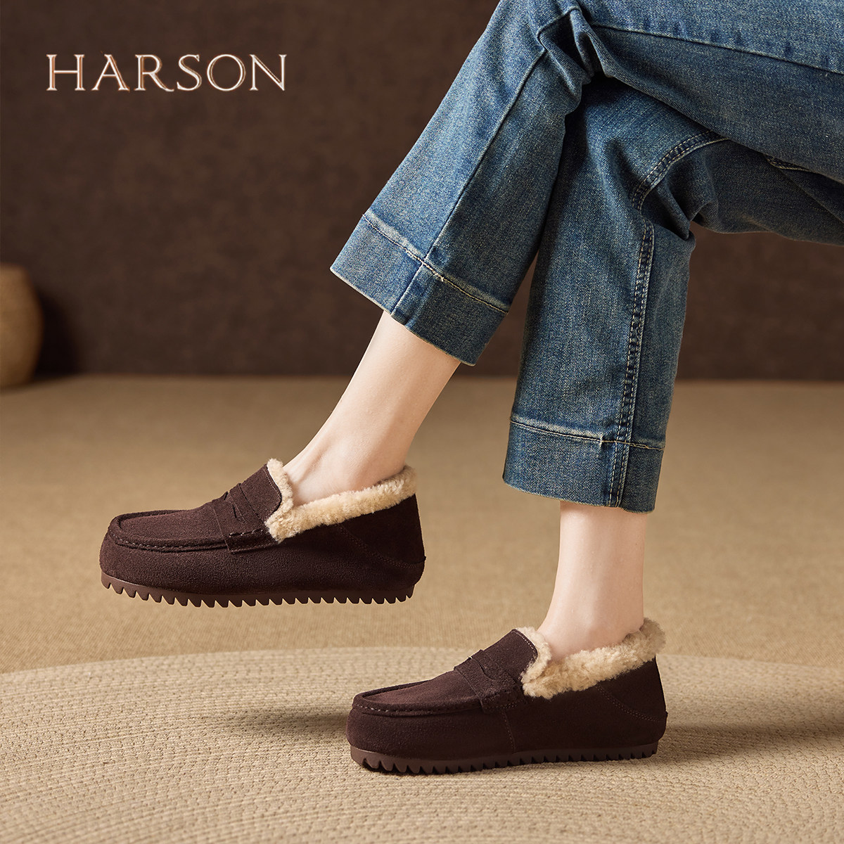 哈森复古加绒勃肯鞋女25爆款一脚蹬懒人保暖两穿棉鞋毛毛鞋单鞋,淘宝优惠券,粉丝福利购,淘宝优惠卷