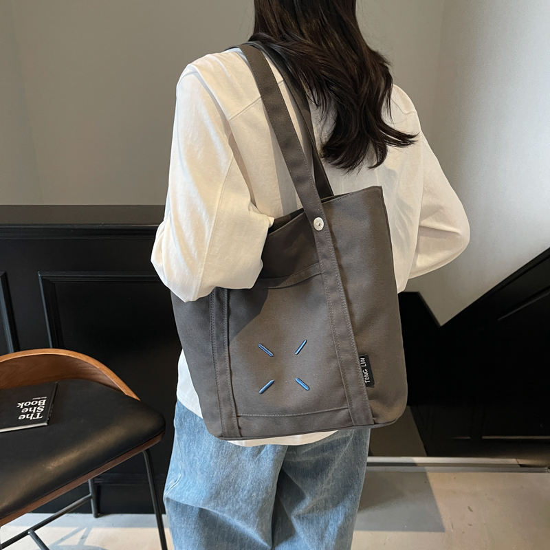 红鹮鸟日系休闲大学生上课单肩帆布包包女2025出行通勤大容量 - 图0